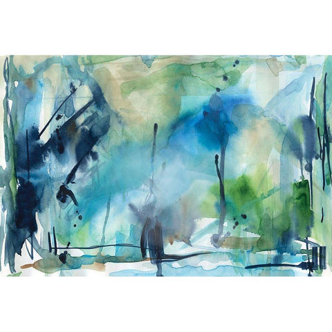 Rain in the Country Black Modern Wood Framed Art Print with Double Matting by Robinson, Carol