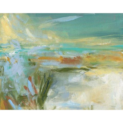 Sandy Beach Black Modern Wood Framed Art Print with Double Matting by Robinson, Carol