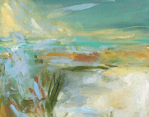 Sandy Beach White Modern Wood Framed Art Print with Double Matting by Robinson, Carol