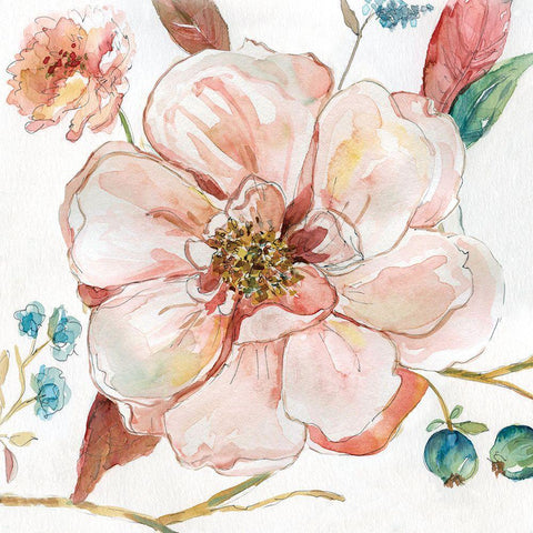 Pastel Garden II Gold Ornate Wood Framed Art Print with Double Matting by Robinson, Carol