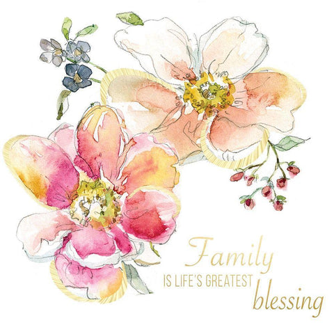 Family Blessing White Modern Wood Framed Art Print by Robinson, Carol