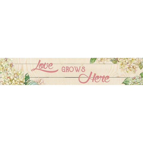 Love Grows Here Black Modern Wood Framed Art Print with Double Matting by Robinson, Carol