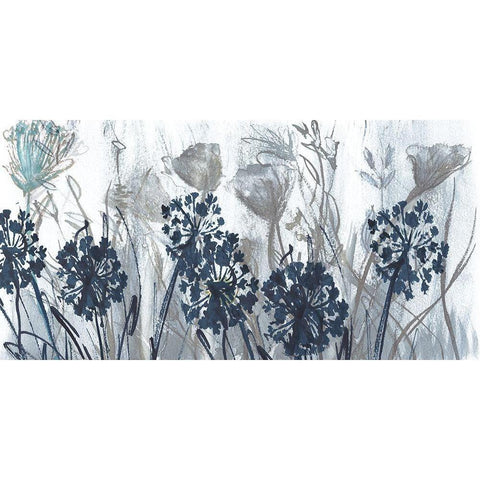 Indigo Field Black Modern Wood Framed Art Print by Jill, Susan