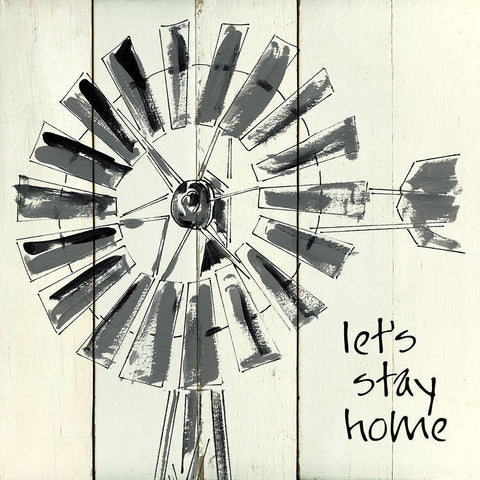 Lets Stay Home White Modern Wood Framed Art Print by Robinson, Carol