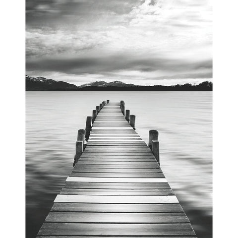 Jetty Black and White Modern Wood Framed Art Print by Delimont, Danita