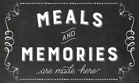Meals and Memories Black Ornate Wood Framed Art Print with Double Matting by Murray, Amanda