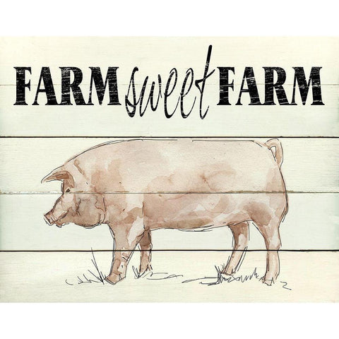 Farm Sweet Farm Gold Ornate Wood Framed Art Print with Double Matting by Robinson, Carol