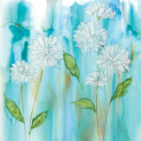 White Garden Flow White Modern Wood Framed Art Print by Robinson, Carol