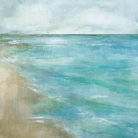 Gentle Tides White Modern Wood Framed Art Print by Robinson, Carol