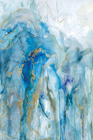 Abstract Lapis White Modern Wood Framed Art Print with Double Matting by Robinson, Carol