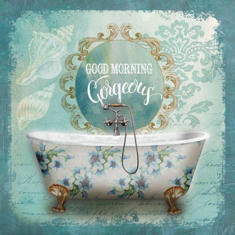 Mirror Bath I White Modern Wood Framed Art Print with Double Matting by Knutsen, Conrad