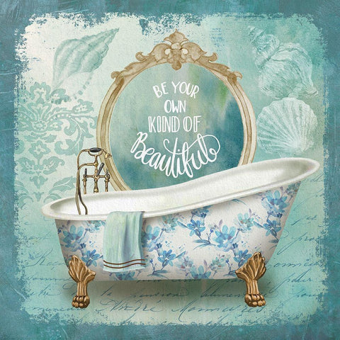 Mirror Bath II Black Modern Wood Framed Art Print with Double Matting by Knutsen, Conrad