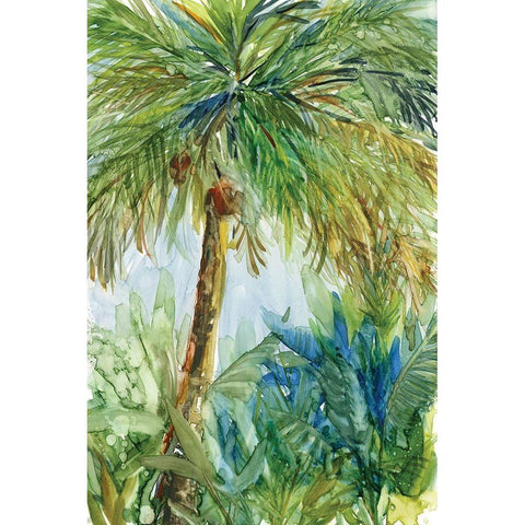 Vintage Palm Black Modern Wood Framed Art Print with Double Matting by Robinson, Carol