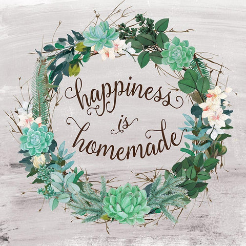 Happiness is White Modern Wood Framed Art Print by Murray, Amanda