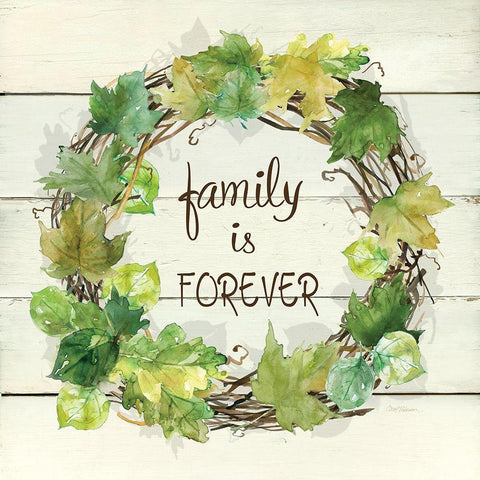 Family is Forever Black Ornate Wood Framed Art Print with Double Matting by Robinson, Carol