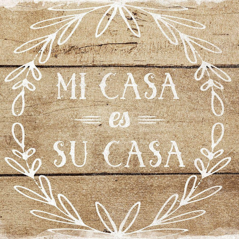 Mi Casa White Modern Wood Framed Art Print with Double Matting by Murray, Amanda