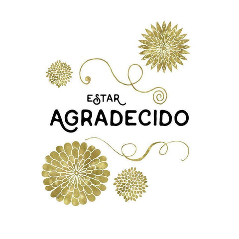 Estar Agradecido Gold Ornate Wood Framed Art Print with Double Matting by Murray, Amanda