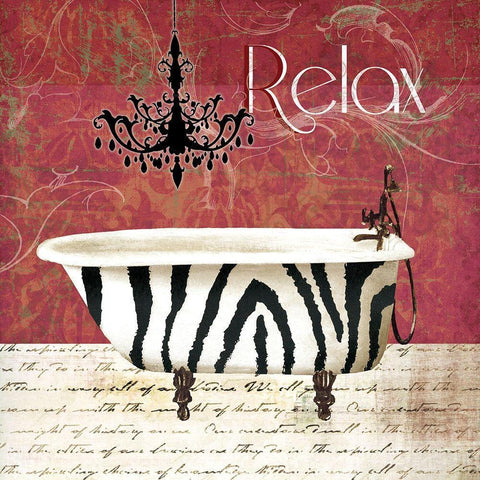 Zebra Bath White Modern Wood Framed Art Print by Robinson, Carol