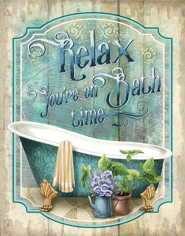 Bath Time Black Ornate Wood Framed Art Print with Double Matting by Knutsen, Conrad