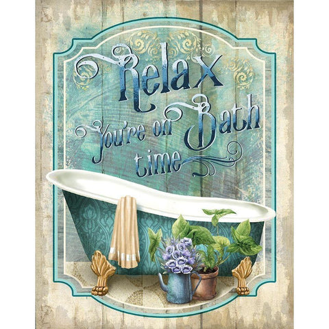 Bath Time Gold Ornate Wood Framed Art Print with Double Matting by Knutsen, Conrad