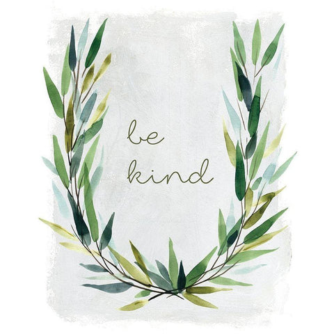 Kind Greenery Gold Ornate Wood Framed Art Print with Double Matting by Robinson, Carol