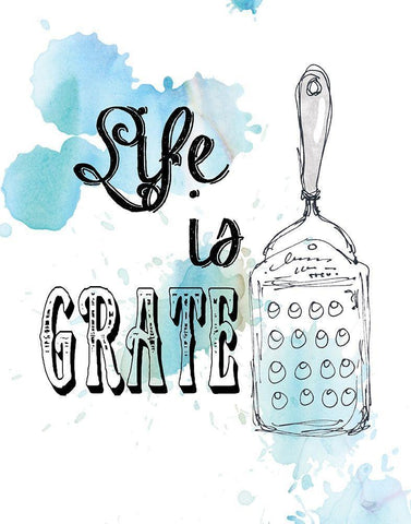 Life is Grate White Modern Wood Framed Art Print with Double Matting by Robinson, Carol