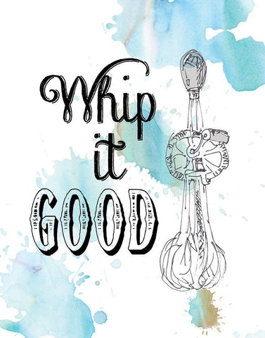 Whip it Good White Modern Wood Framed Art Print with Double Matting by Robinson, Carol