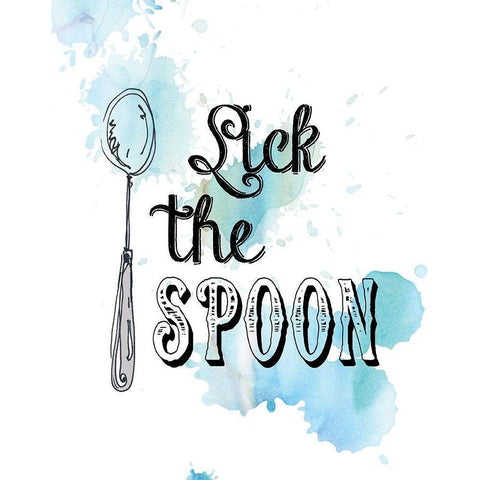 Lick the Spoon Black Modern Wood Framed Art Print with Double Matting by Robinson, Carol