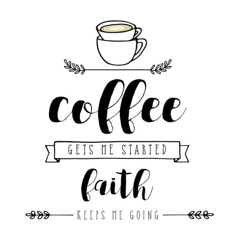 Faith Keeps Me Going White Modern Wood Framed Art Print with Double Matting by Murray, Amanda