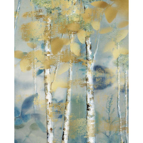 Gilded Forest Detail I White Modern Wood Framed Art Print by Nan