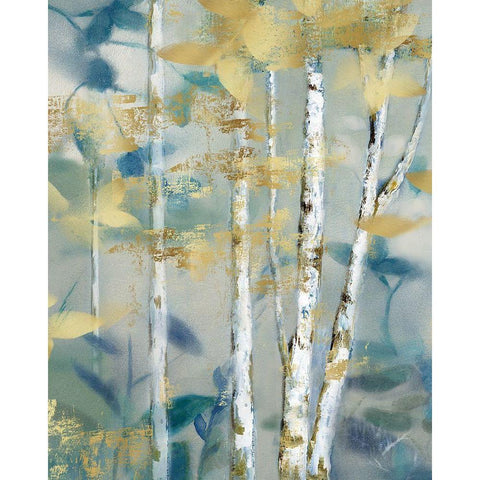 Gilded Forest Detail II White Modern Wood Framed Art Print by Nan