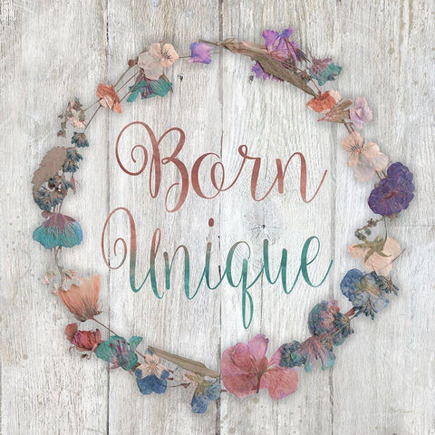 Born Unique Black Modern Wood Framed Art Print with Double Matting by Robinson, Carol