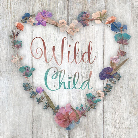 Wild Child Black Modern Wood Framed Art Print with Double Matting by Robinson, Carol