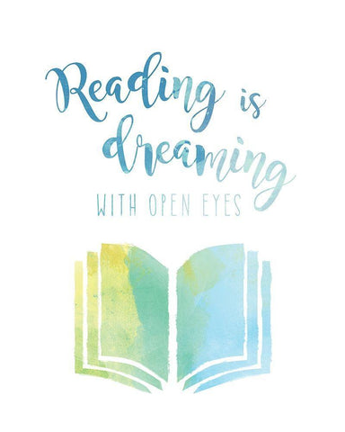 Reading is Dreaming White Modern Wood Framed Art Print with Double Matting by Murray, Amanda