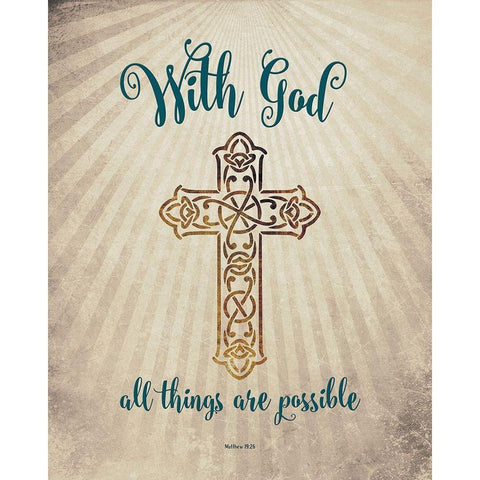 With God Black Modern Wood Framed Art Print by Murray, Amanda