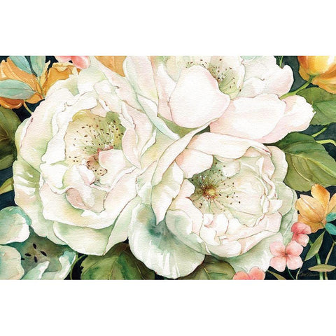 Garden in White Gold Ornate Wood Framed Art Print with Double Matting by Robinson, Carol