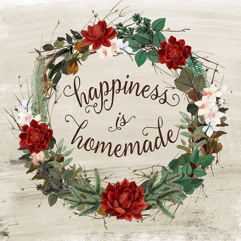 Happiness is Black Modern Wood Framed Art Print with Double Matting by Murray, Amanda