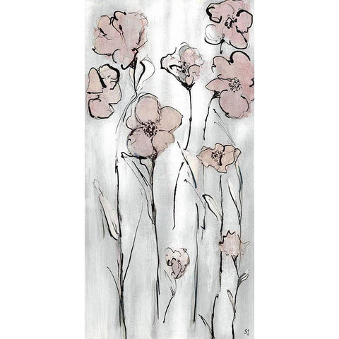 Wildflowers I Black Modern Wood Framed Art Print by Jill, Susan