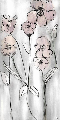 Wildflowers II Black Ornate Wood Framed Art Print with Double Matting by Jill, Susan