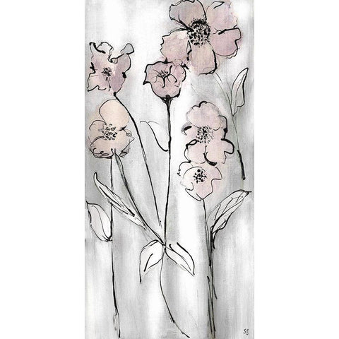 Wildflowers II Black Modern Wood Framed Art Print by Jill, Susan