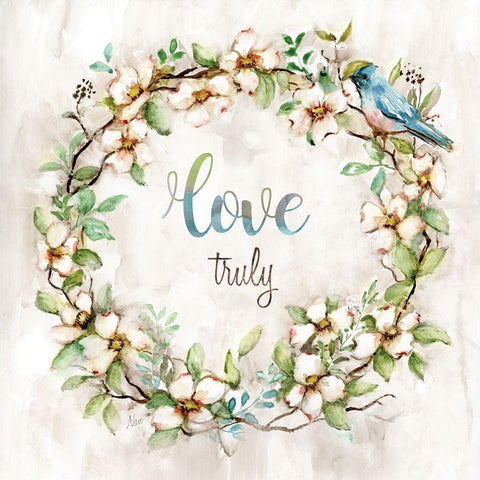 Love Truly White Modern Wood Framed Art Print by Nan