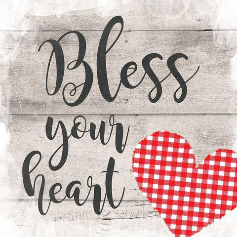 Bless Your Heart White Modern Wood Framed Art Print with Double Matting by Murray, Amanda