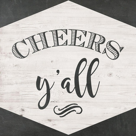 Cheers Yall Black Modern Wood Framed Art Print by Murray, Amanda