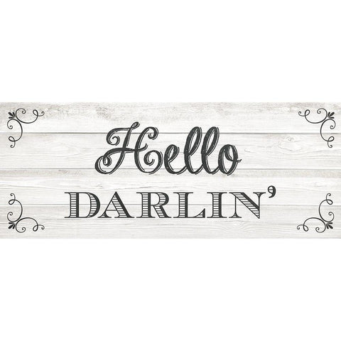 Hello Darlin White Modern Wood Framed Art Print by Murray, Amanda
