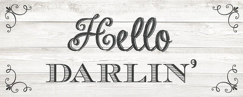 Hello Darlin Black Ornate Wood Framed Art Print with Double Matting by Murray, Amanda