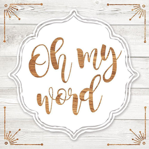 Oh My Word Black Modern Wood Framed Art Print with Double Matting by Murray, Amanda