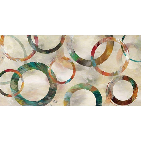 Rings Galore White Modern Wood Framed Art Print by Nan