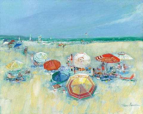 The Shore II White Modern Wood Framed Art Print with Double Matting by Manning, Ruane