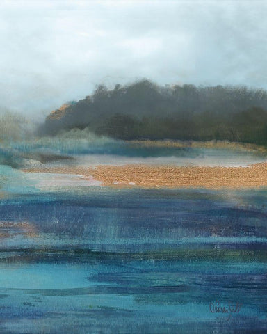 Cold Spring - Detail White Modern Wood Framed Art Print with Double Matting by Jill, Susan