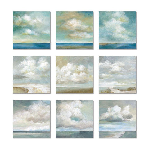 Cloudscape Variety White Modern Wood Framed Art Print with Double Matting by Nan